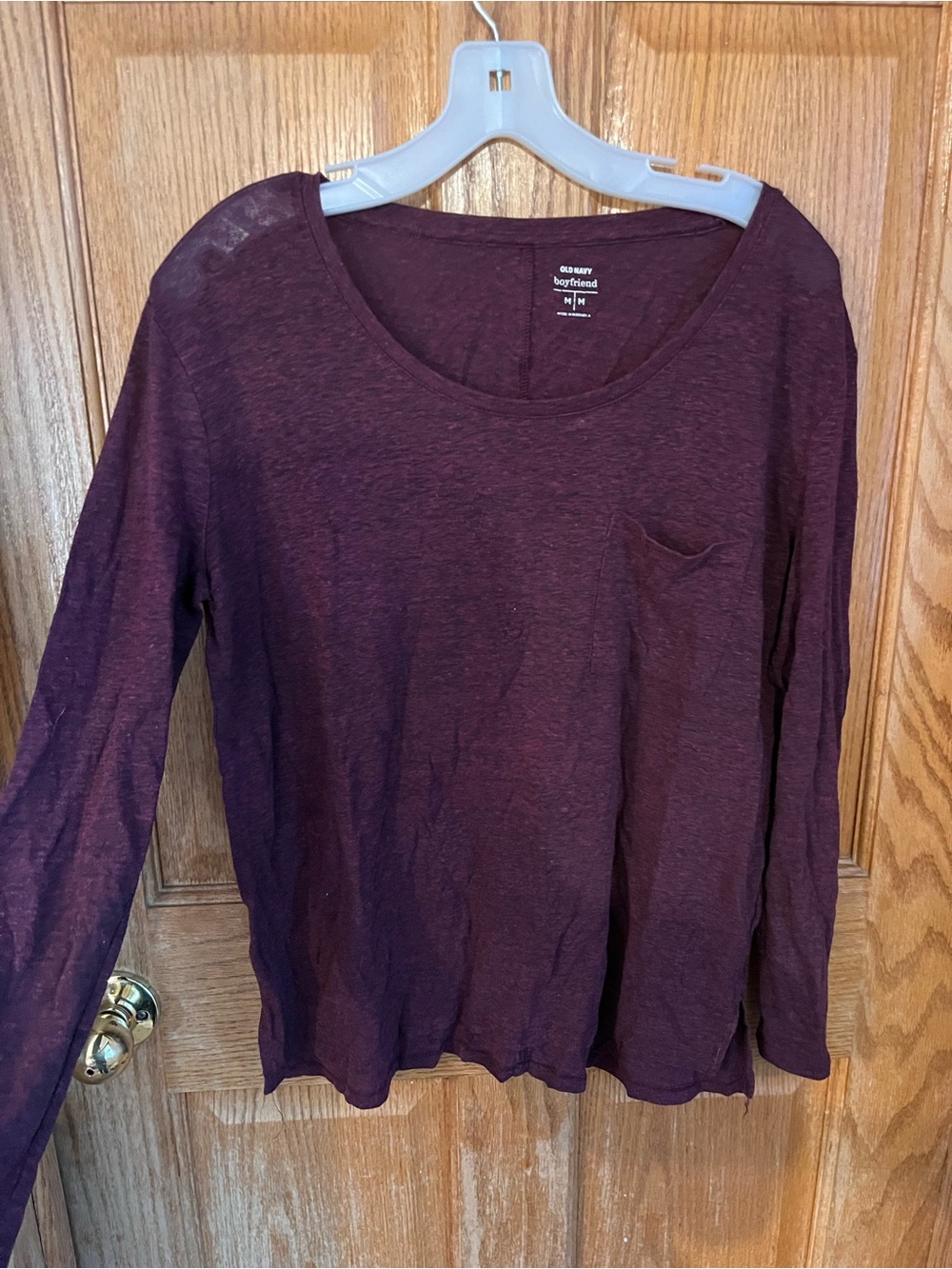 Old Navy Women's Plum Long Sleeve Scoop Neck Tee